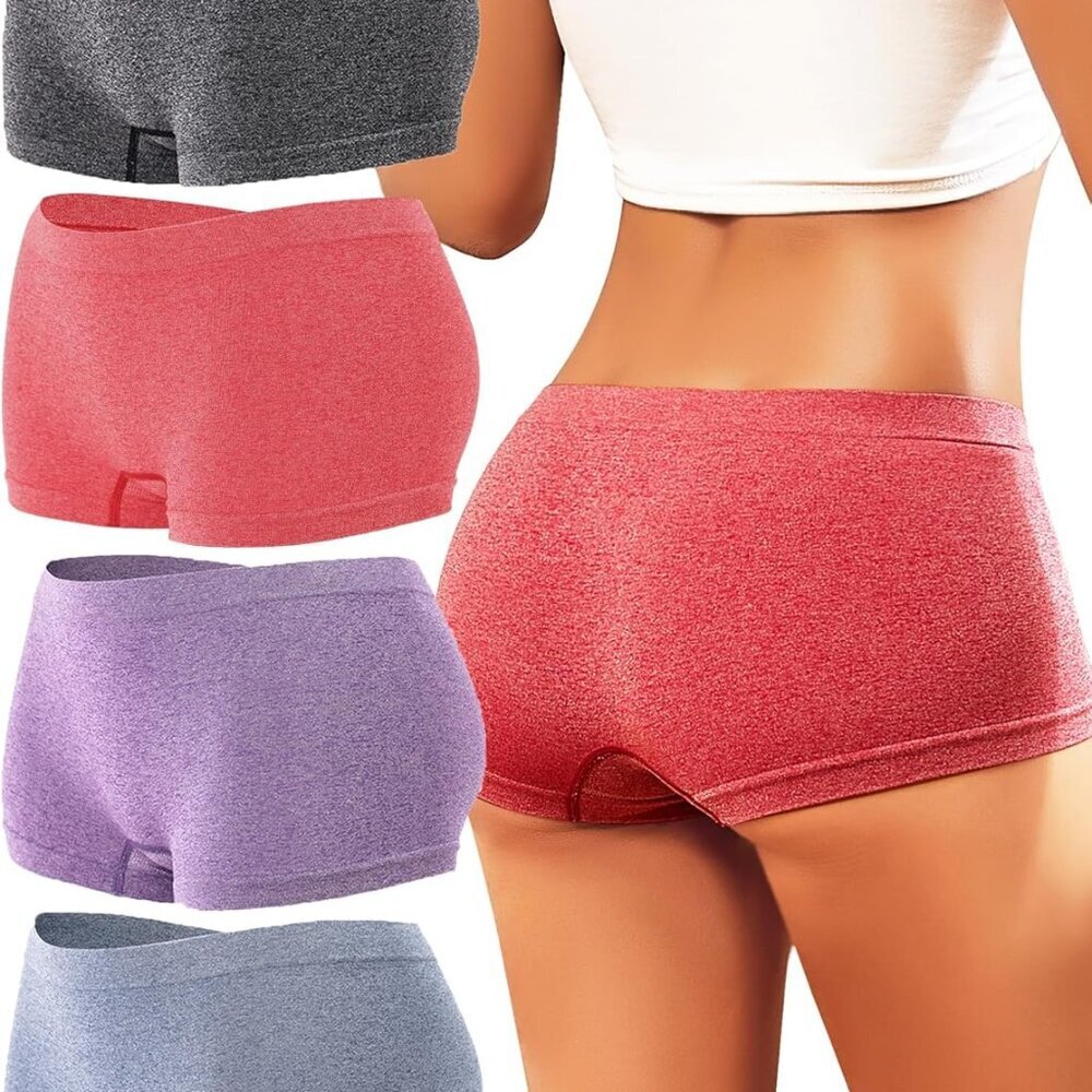 Soft Stretch Boyshorts For Women - 4 Pack In Classic Colors For All-Day Wear